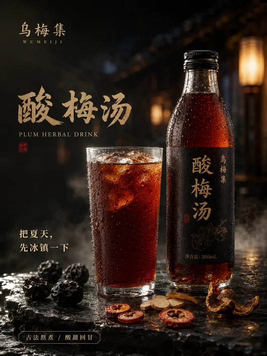 夏夜冰凉乌梅集酸梅汤海报