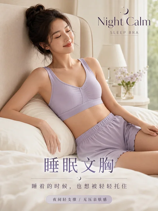 晨光微漾:Night Calm 高级感睡眠文胸海报
