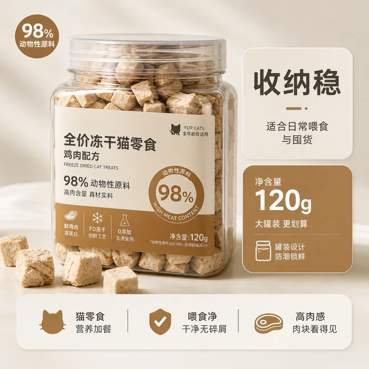 简约高肉罐装猫用冻干囤货搜索主图