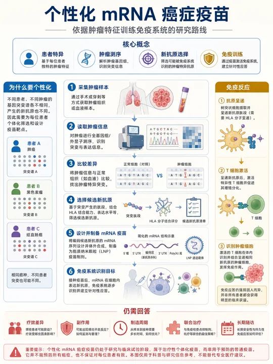 个性化mRNA癌症疫苗医学流程图