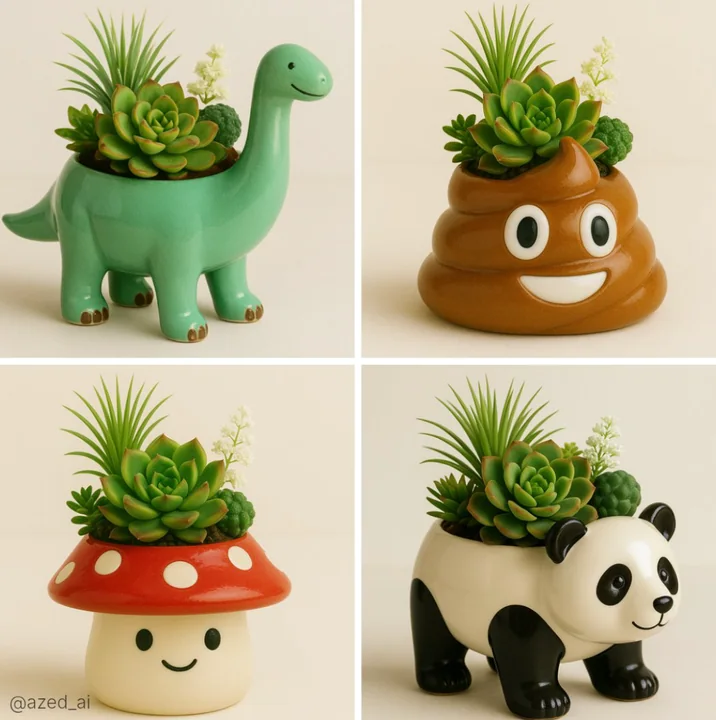 Emoji becomes a flower pot