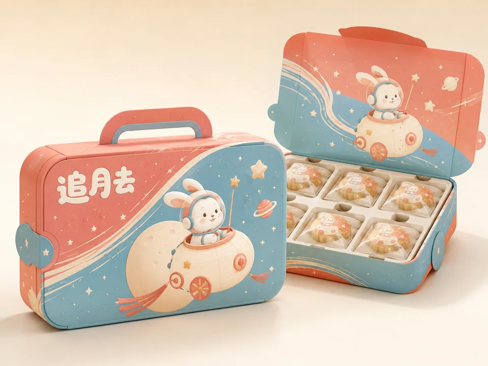 带着小月球去探险：童趣插画月饼礼盒