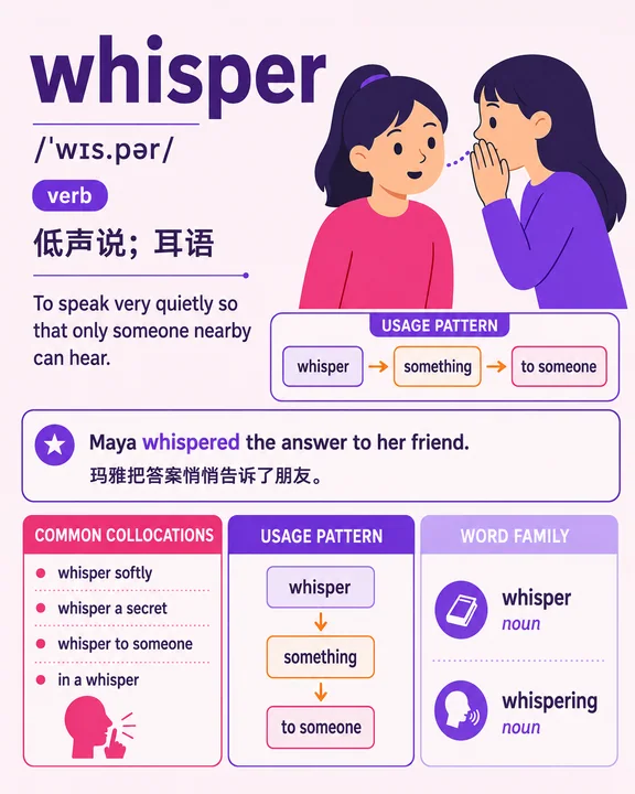 精致浆果色调英语单词耳语学习卡片