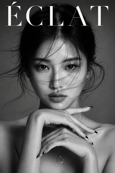 奢华黑白韩系杂志美容人像