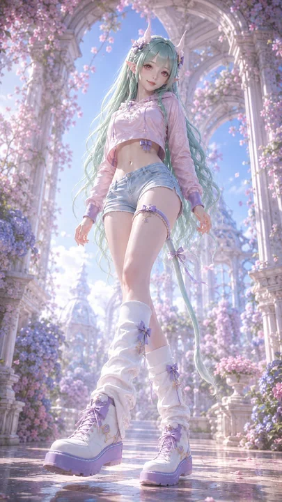 东方幻想甜酷少女3D角色海报