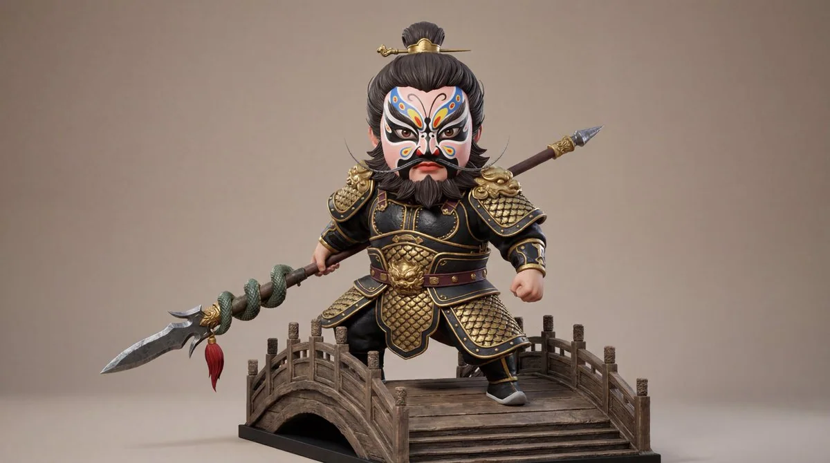 黑金蝴蝶张飞手办