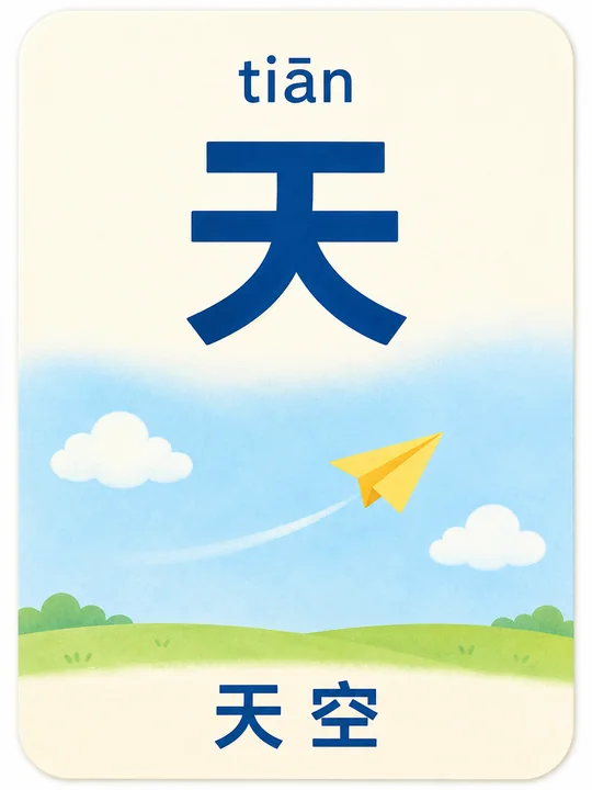 温暖手绘风儿童识字卡片天