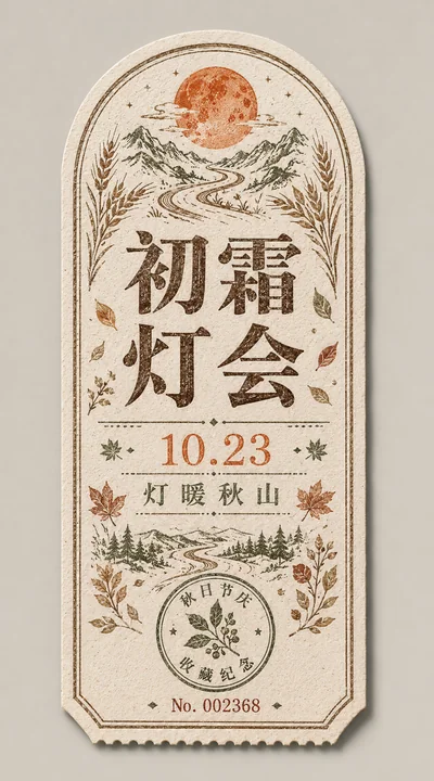 绝美初霜灯会活版印刷风秋日艺术门票