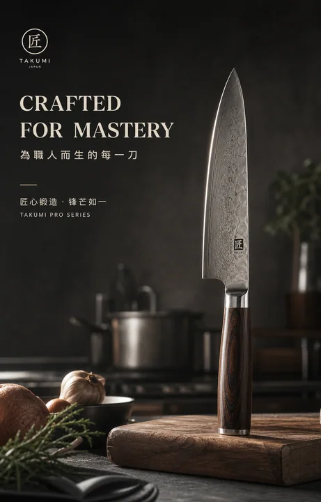 匠心职人专业厨师刀品牌竖屏KV