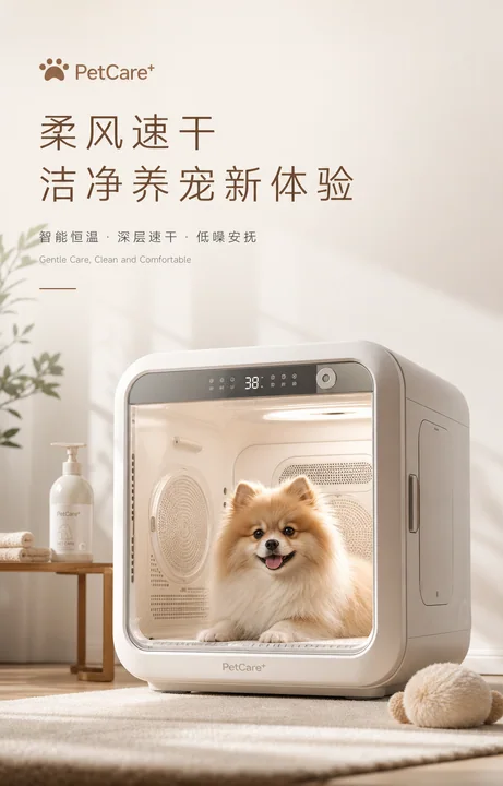 奶系纯净宠物烘干箱品牌视觉封面
