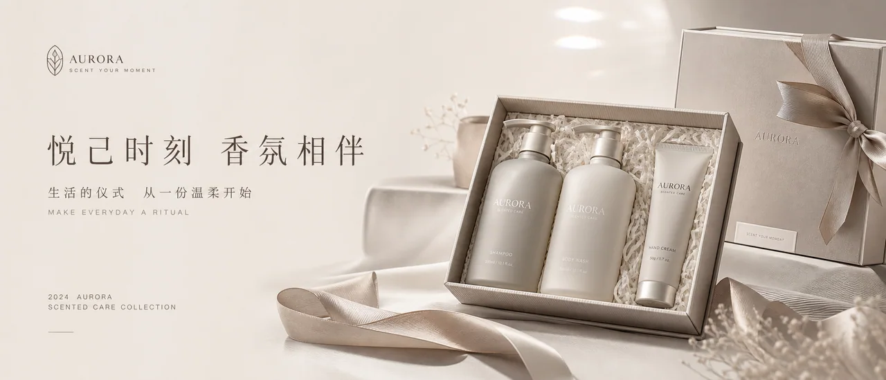悦己仪式感香氛洗护礼盒超宽品牌KV