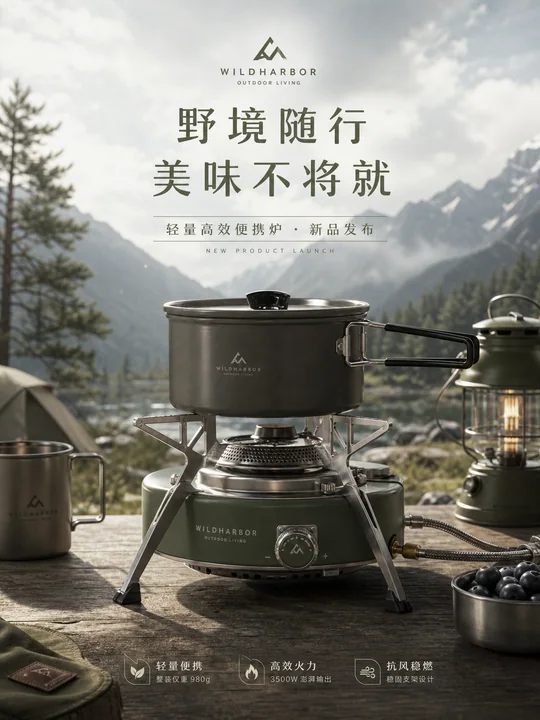 山野露营便携炉具新品发布品牌主视觉