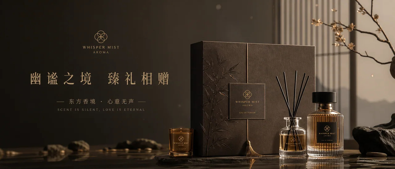 冷奢夜色东方留白香氛礼盒品牌视觉