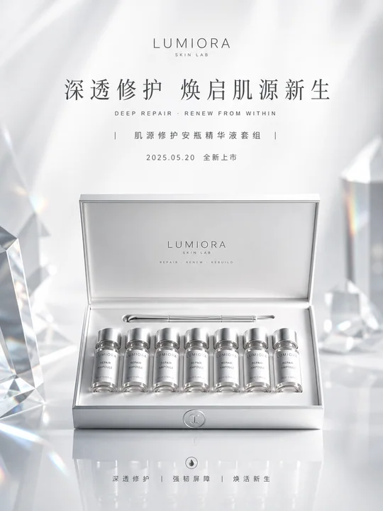 高端安瓶护肤品牌纯净修护视觉大片