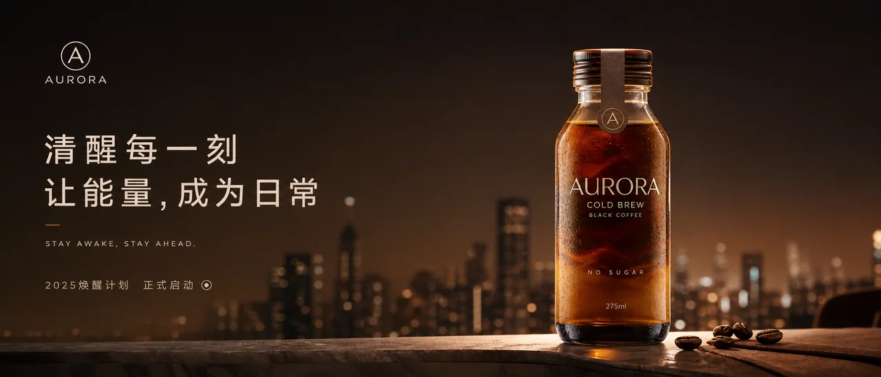 城市夜色下的清醒能量咖啡品牌视觉
