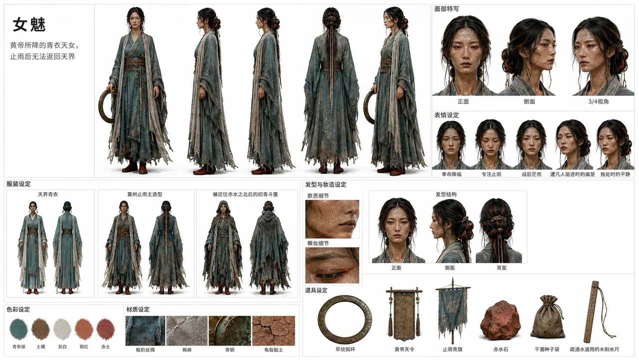 山海经神话:青衣天女魃影视资产板
