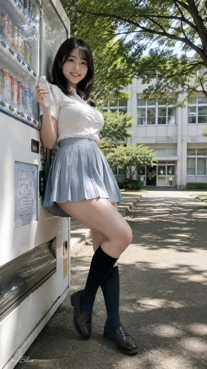 日本青春纪实摄影自动售货机前的少女