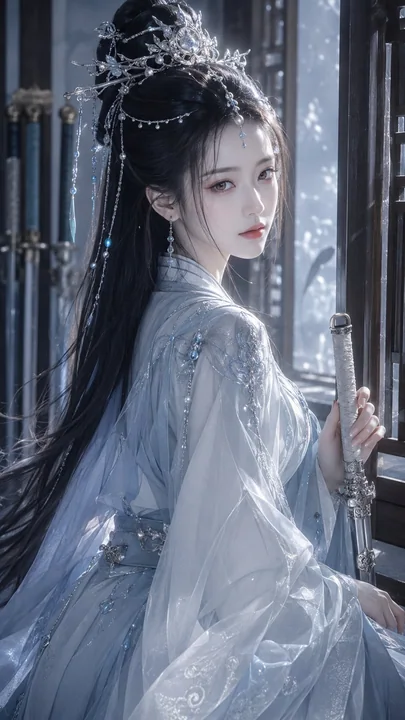 高精度古风仙侠冷峻剑修女主写真