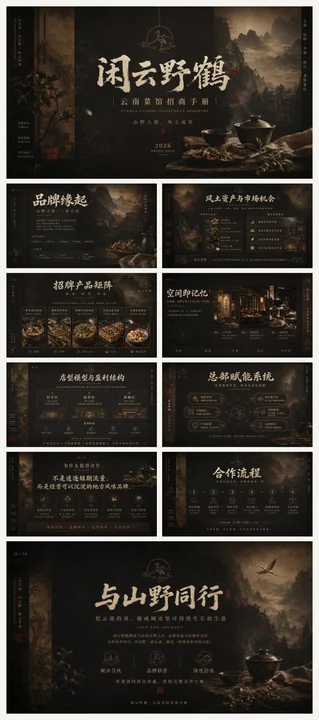 闲云野鹤云南菜馆招商手册设计视觉