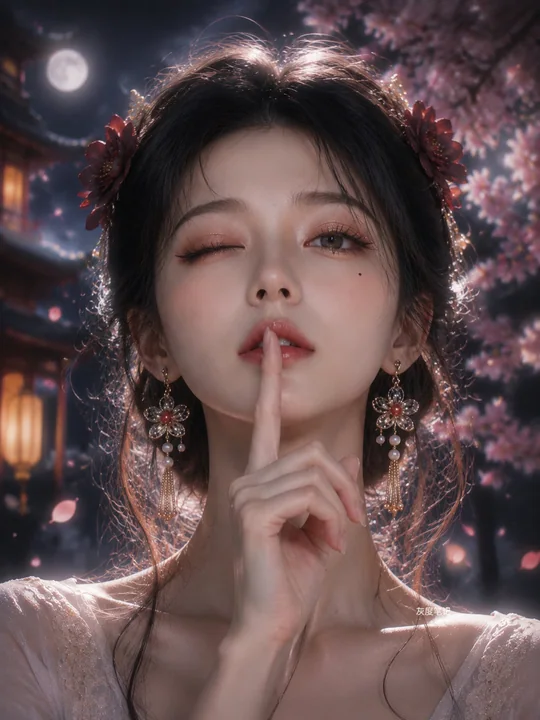 超写实东方幻想女性电影肖像