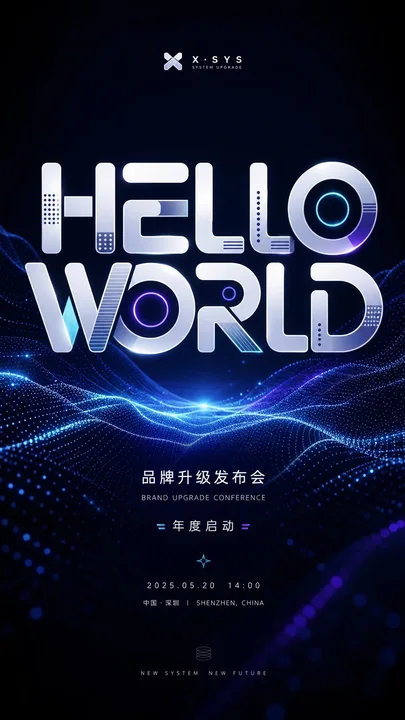 未来数字连接中空粒子光环科技感海报