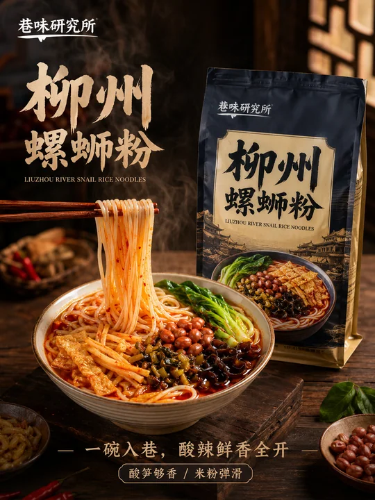 巷味研究所高端螺蛳粉商业海报
