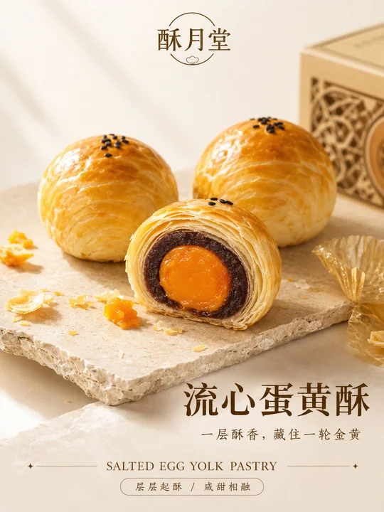 酥月堂流心蛋黄酥：层层起酥的味觉盛宴
