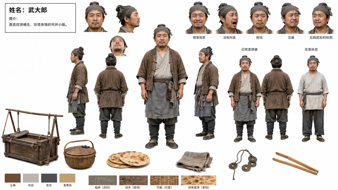 北宋市井人物武大郎影视角色设定图