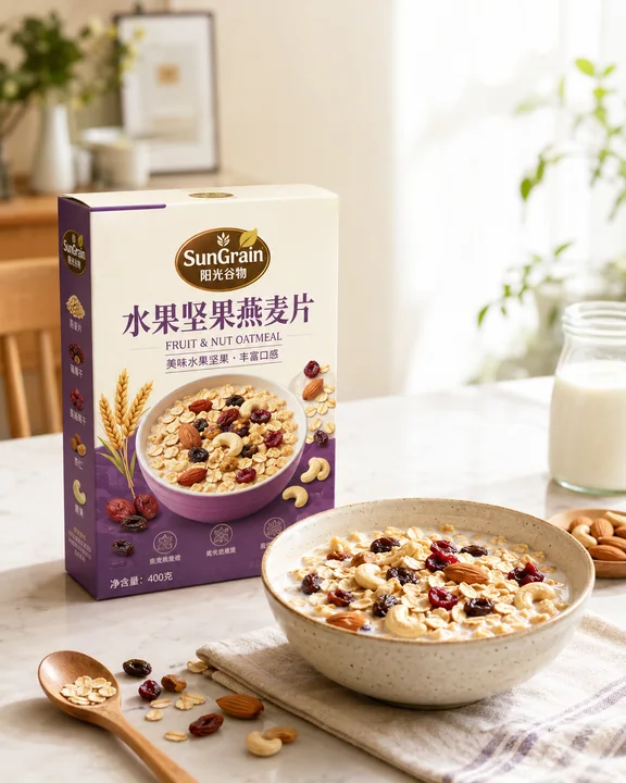 晨光清新燕麦片电商食品摄影构图