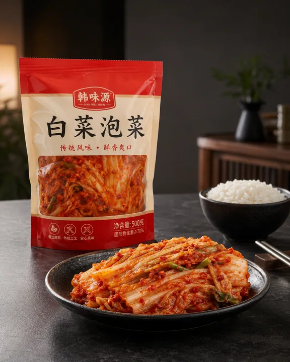 极简韩式泡菜电商摄影质感包装图