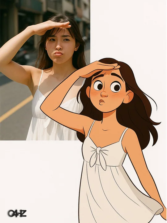 Live-action and style comparison straight out
