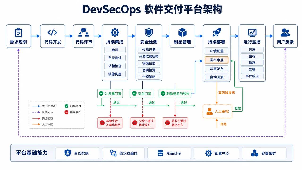 专业级DevSecOps全生命周期平台架构图