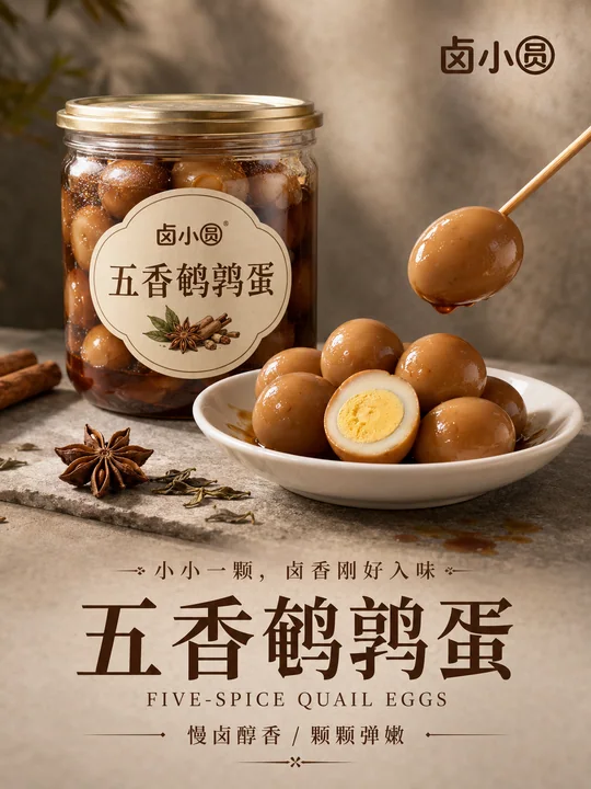 五香卤香浓郁诱人鹌鹑蛋商业海报