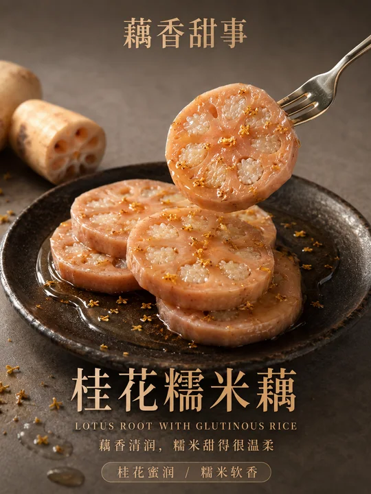 桂花糯米藕高级商业海报视觉设计