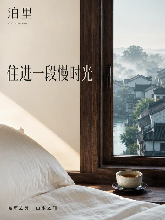 泊里酒店精品杂志感高端画册海报