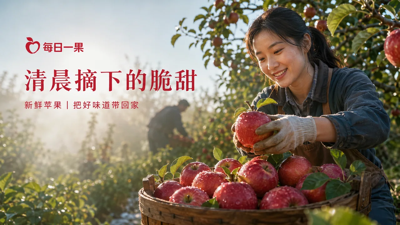 晨曦果园:每日一果商业级生鲜海报设计