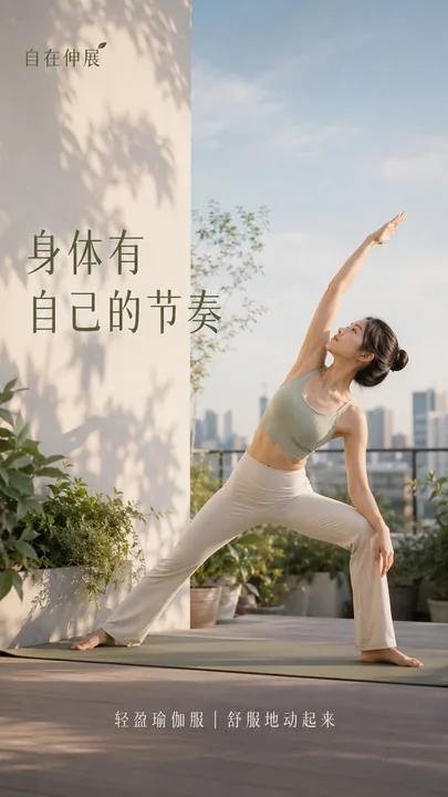晨曦屋顶花园：自在伸展瑜伽海报