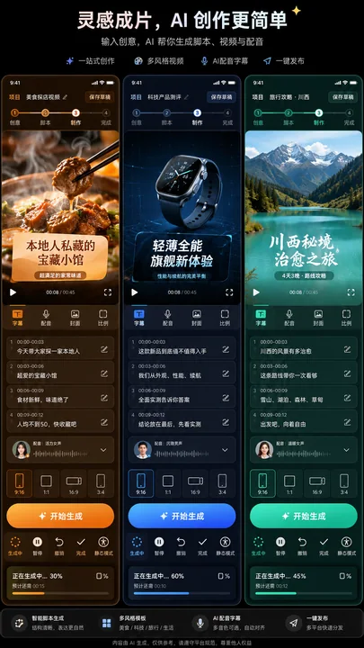 智能短视频创作APP高保真UI界面设计
