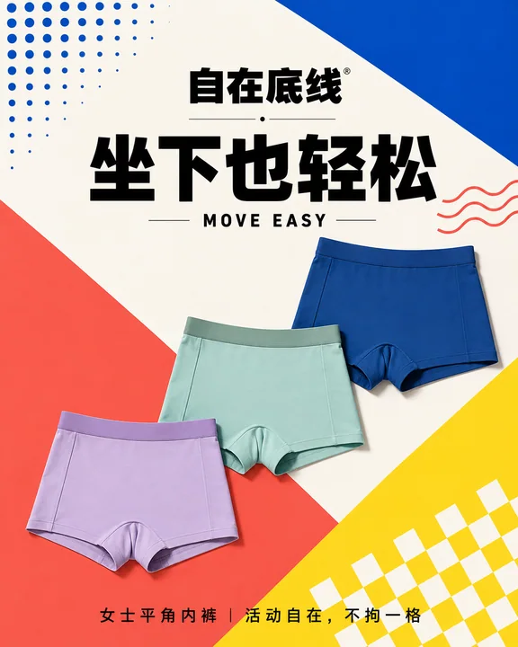 柔柔孕期自然生活风高腰内裤商业海报
