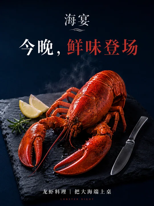 极简奢华海鲜大片龙虾盛宴