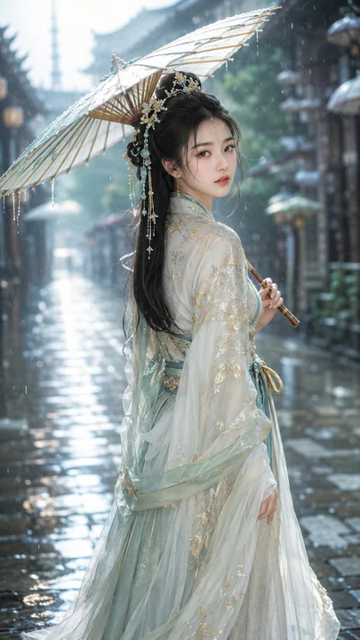 雨后青石巷古风仙侠叙事感女主写真