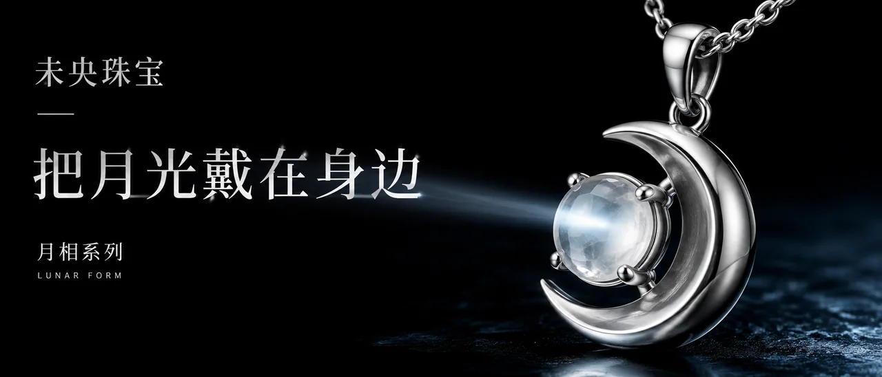 极简奢华未央珠宝月相系列户外巨幕海报