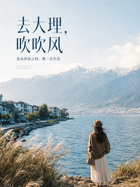 治愈系大理洱海商业旅行海报
