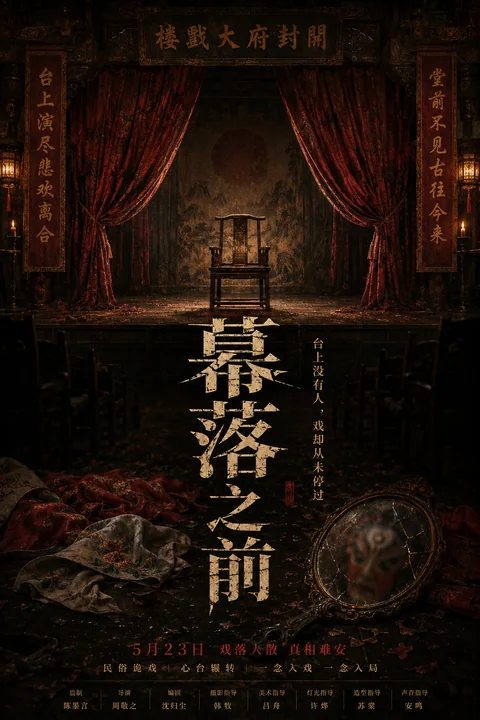 幕落之前中式惊悚民俗海报