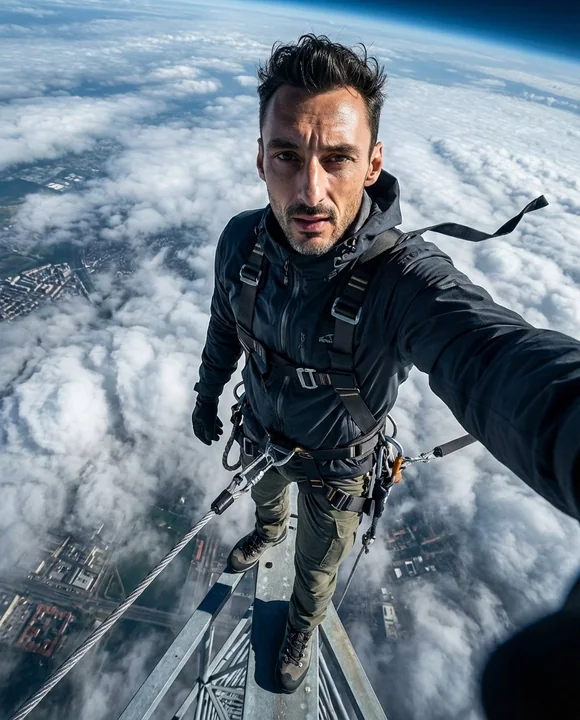 Самофотограф на острие башни
