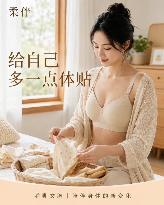 柔伴哺乳文胸温馨居家生活摄影海报