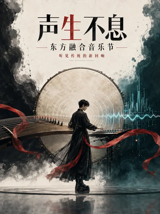 声生不息：新中式当代音乐节极简海报