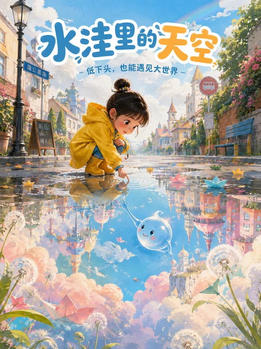 水洼里的倒置奇幻天空之城