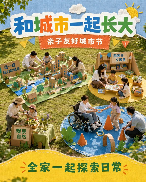 纸雕童话:和城市一起长大的亲子节海报