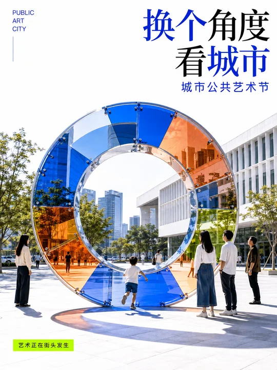 换个角度看城市:极简主义公共艺术海报